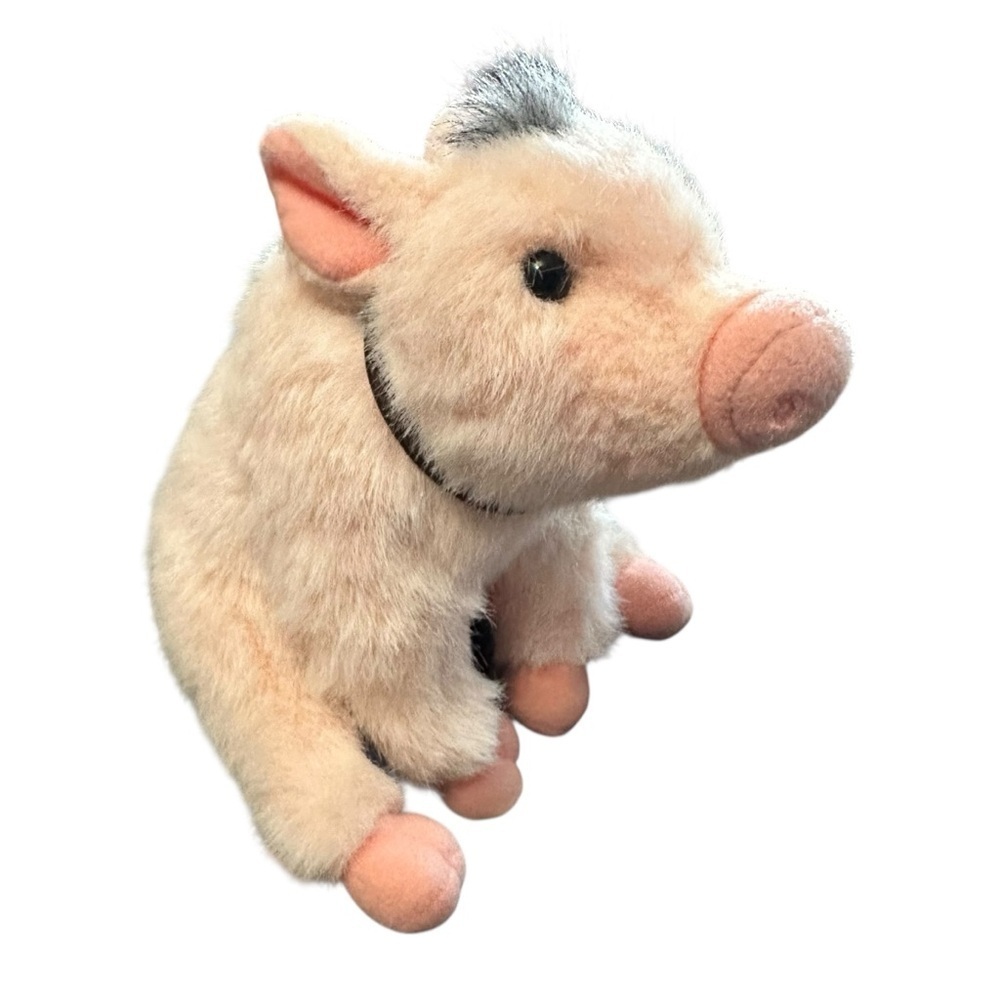 Plush Pig Toy for Small Pets - Cream and Pink - Picture 2 of 5